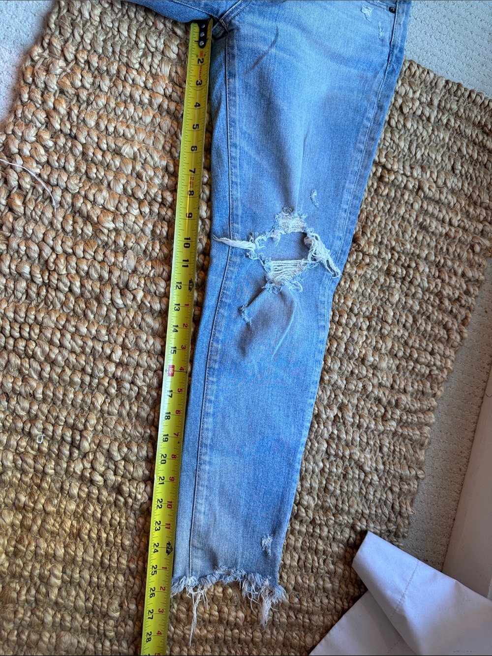 Moussy Vintage Distressed Raw Hem Skinny Jeans 26 Japan - Picture 6 of 13
